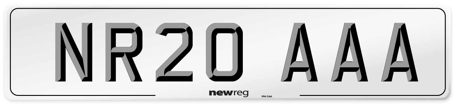 NR20 AAA Number Plate from New Reg